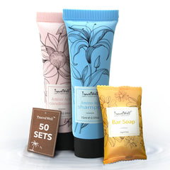 Travel Well mini shampoo bottle for hotel's premium guest care.