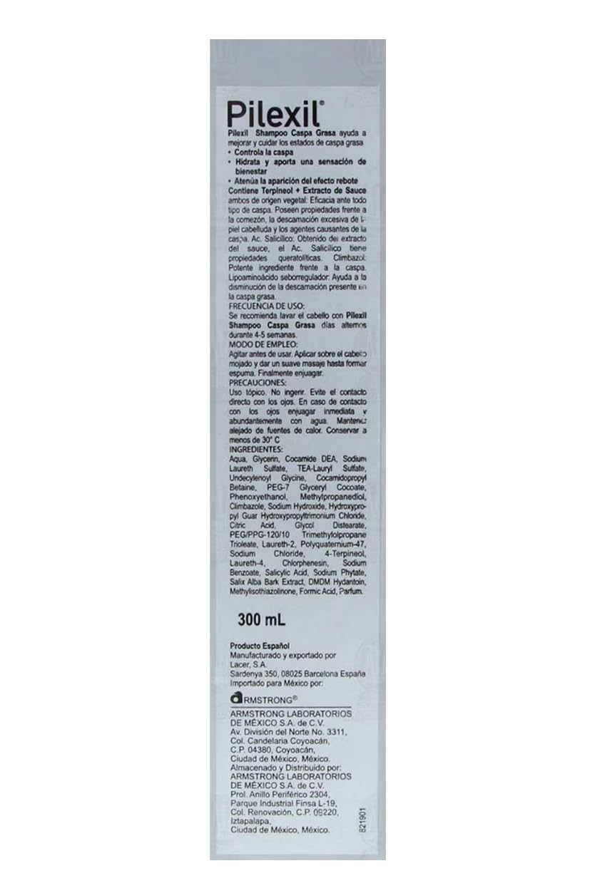 PileXil shampoo ingredients panel highlights mild cleansing and soothing potential.