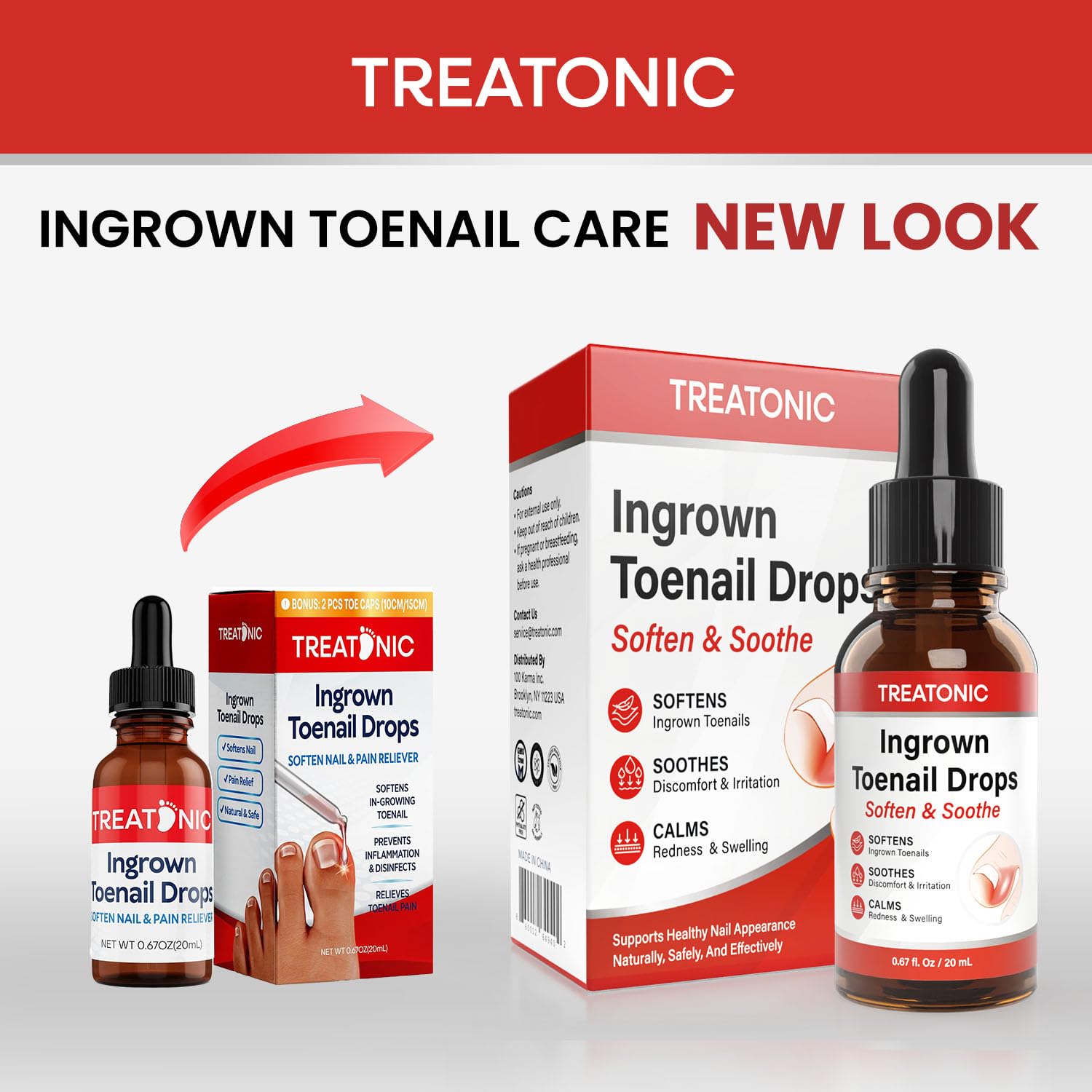 Treatonic supports healthy nail regrowth and helps straighten nails over time.