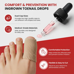 Treatonic silicone gel toe caps protecting the toe during healing and daily activities.