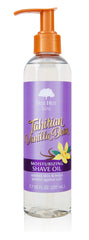 Tree Hut Bare huile rasage vanille tahitienne bouteille : hydratation riche et glisse douce.