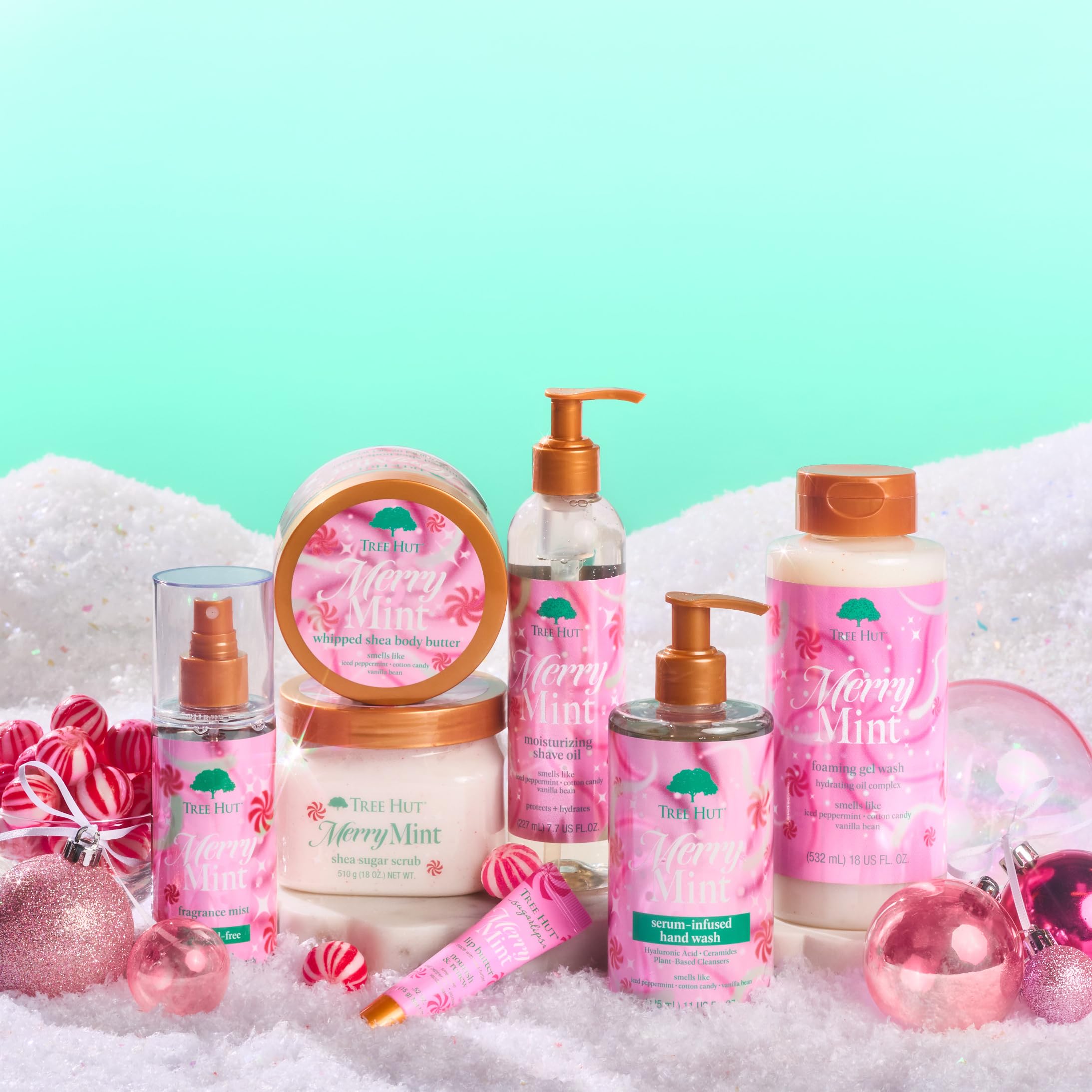 Layer with other Tree Hut scents for a personalized fragrance with Merry Mint.