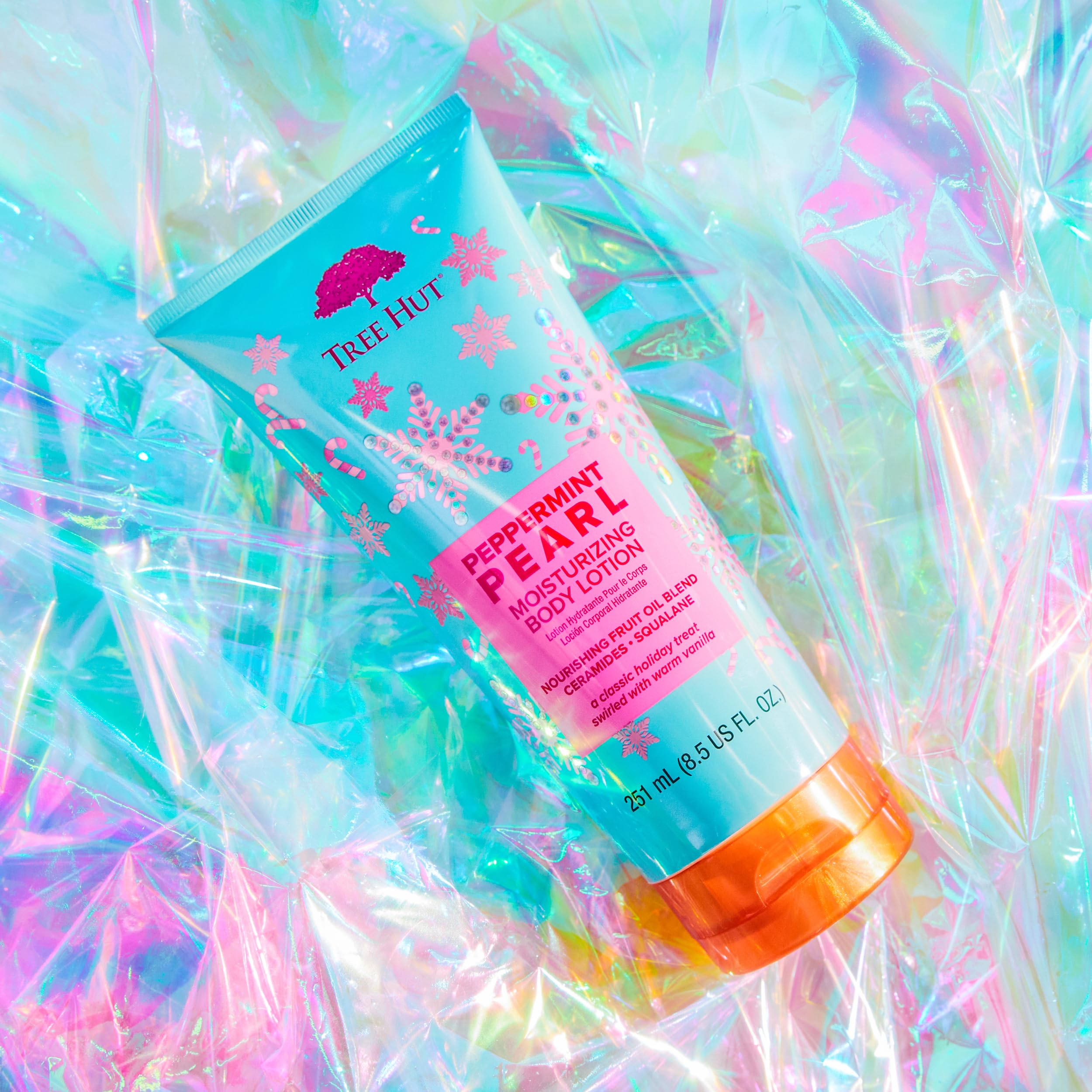 Tree Hut Peppermint Pearl Lotion fragrance close up with vanilla and peppermint scent