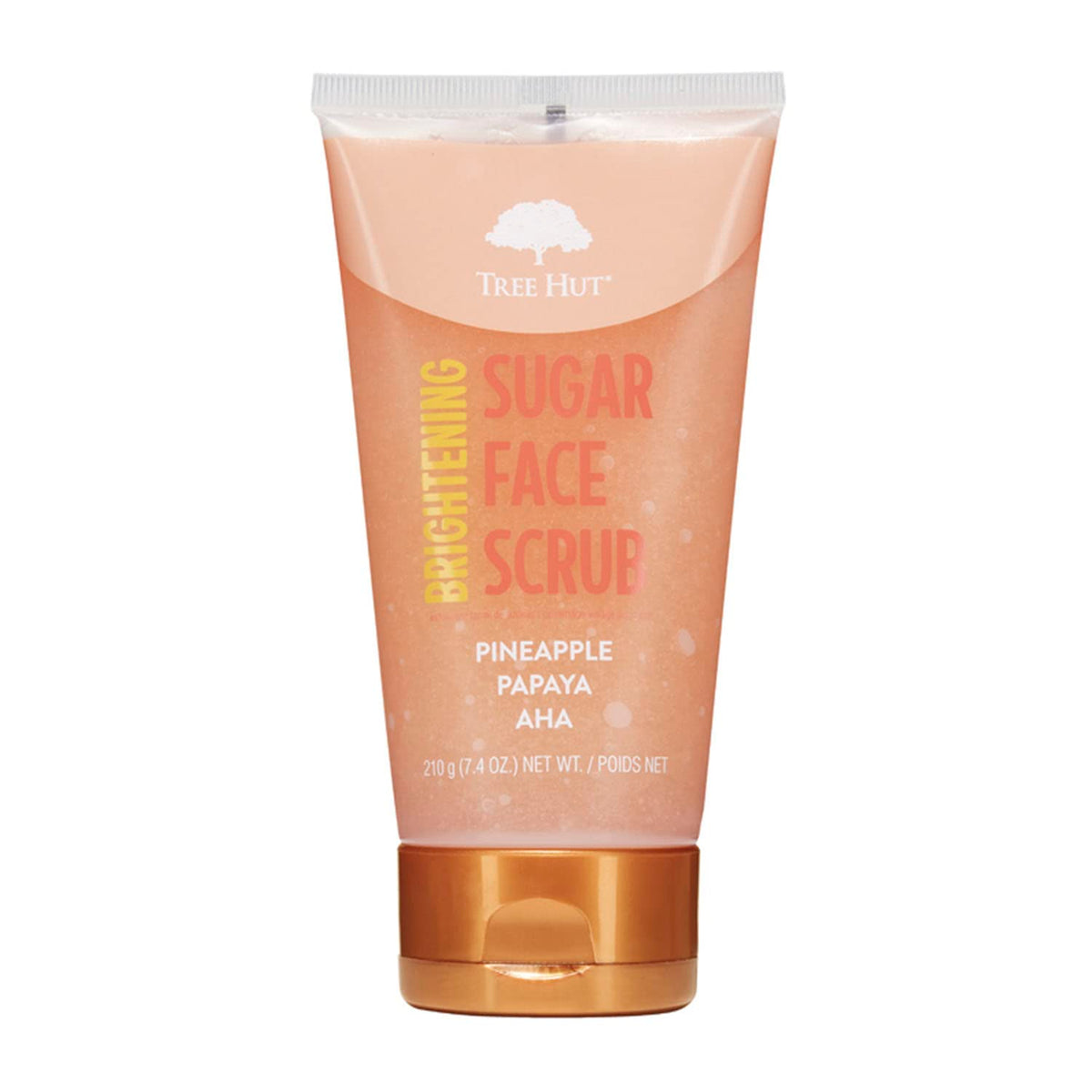 Tree Hut Pineapple Papaya Face Scrub jar for brightening and deep cleansing pores.