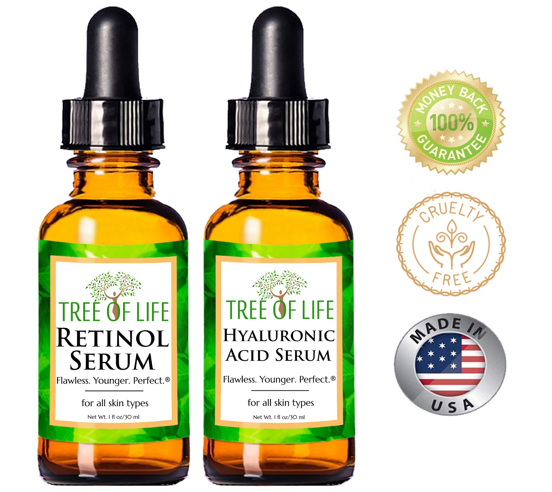 Tree of Life Beauty hyaluronic acid serum being applied for deep hydration