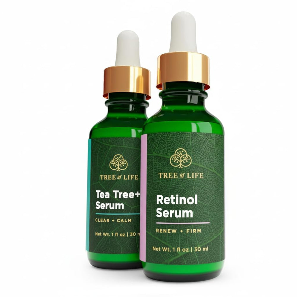 Tree of Life Beauty Tea Tree Serum bottle, soothing sensitive skin for calmer texture