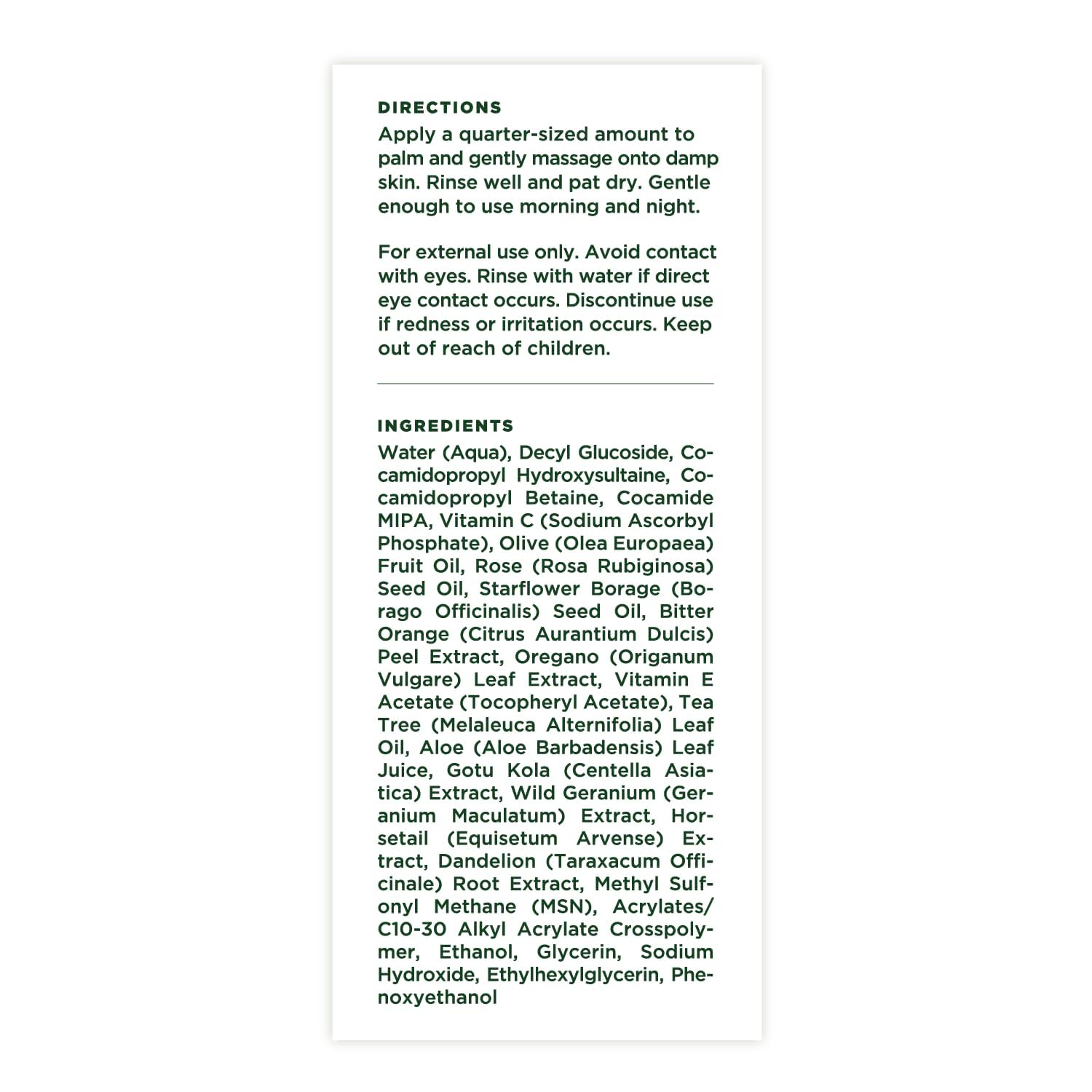 Tree of Life Beauty Vitamin C Cleanser application showing massage