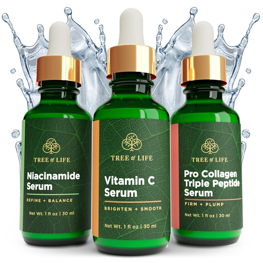 Tree of Life Beauty Vitamin C serum bottle glowing with brightening potential