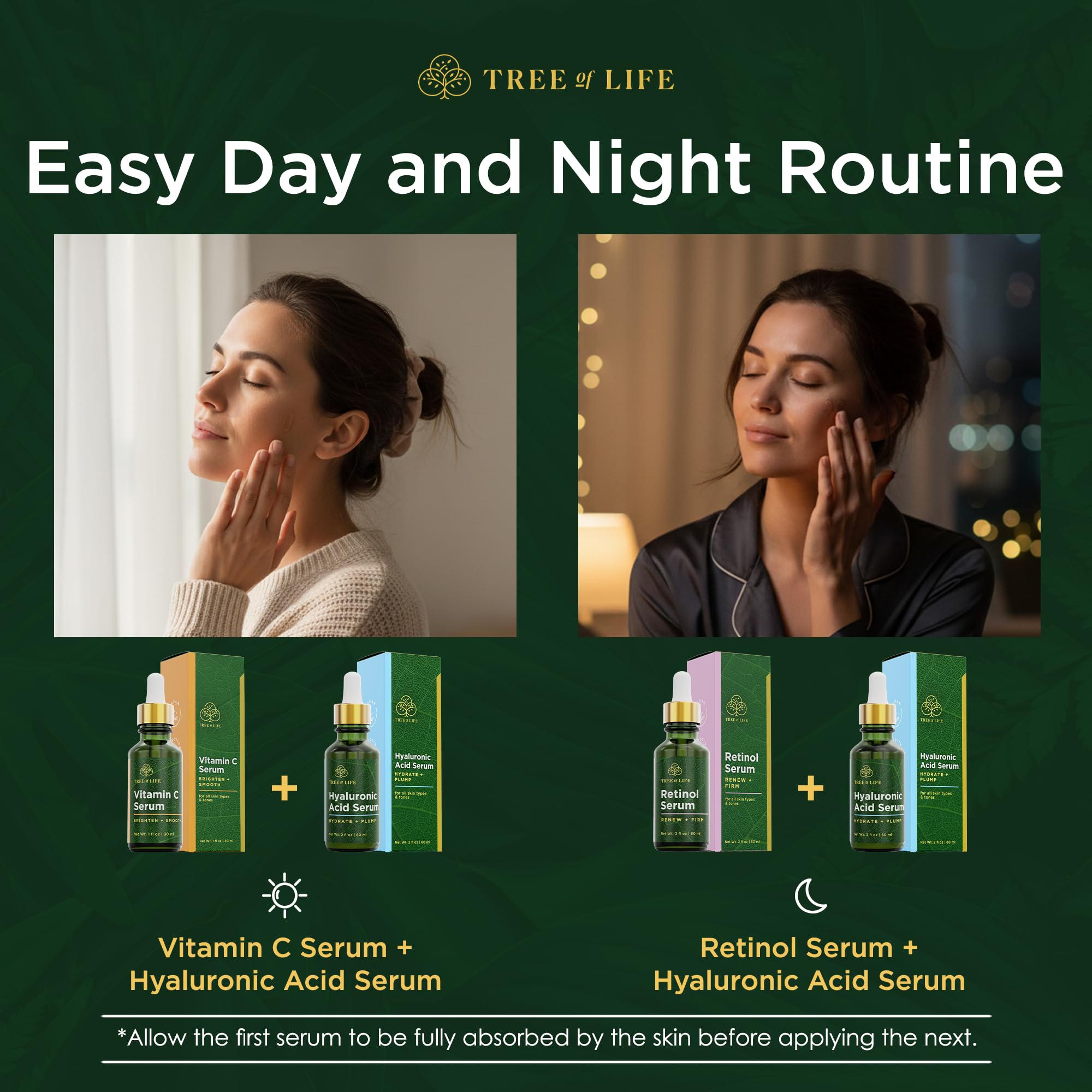 Tree of Life Hyaluronic acid serum bottle offering deep hydration