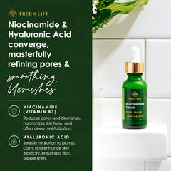 Texture close-up of Tree of Life Niacinamide Serum suggesting lightweight, non-greasy feel.