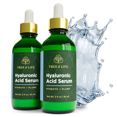 Tree of Life Serum bottle pour for deep hydration and glow.