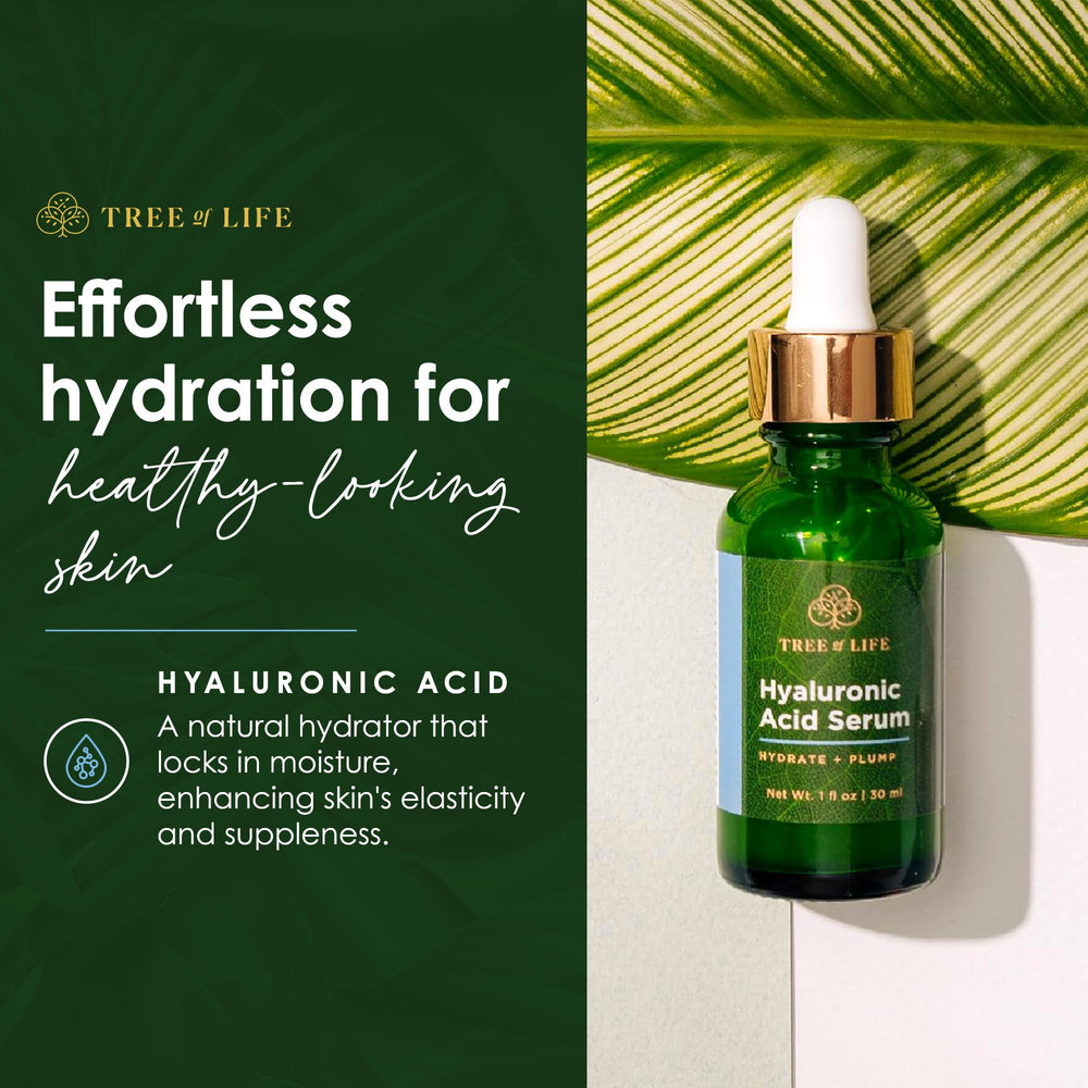 Tree of Life Serum close-up texture shows lightweight, fast-absorbing formula.