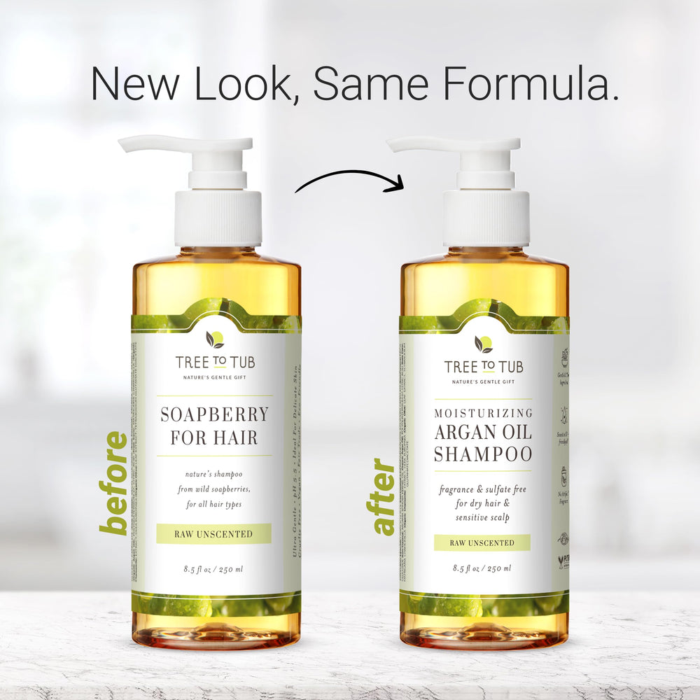 Tree to Tub fragrance-free foam shows light lather ideal for sensitive scalps.