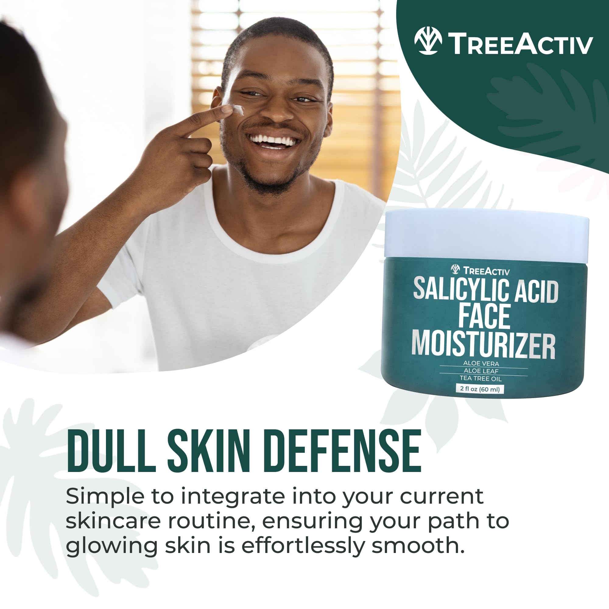 TreeActiv Acne Eliminating Face Cream close-up shows creamy texture for teens and adults.