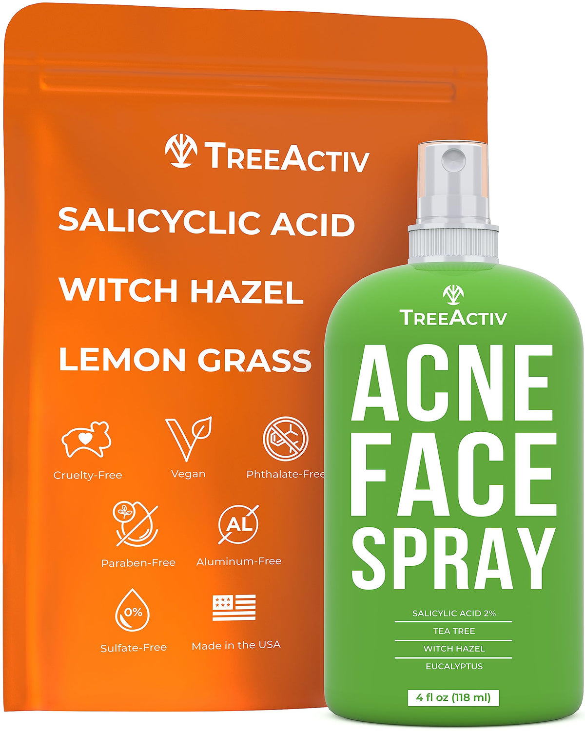 TreeActiv Acne Face Spray bottle for oil balance and refreshing skin