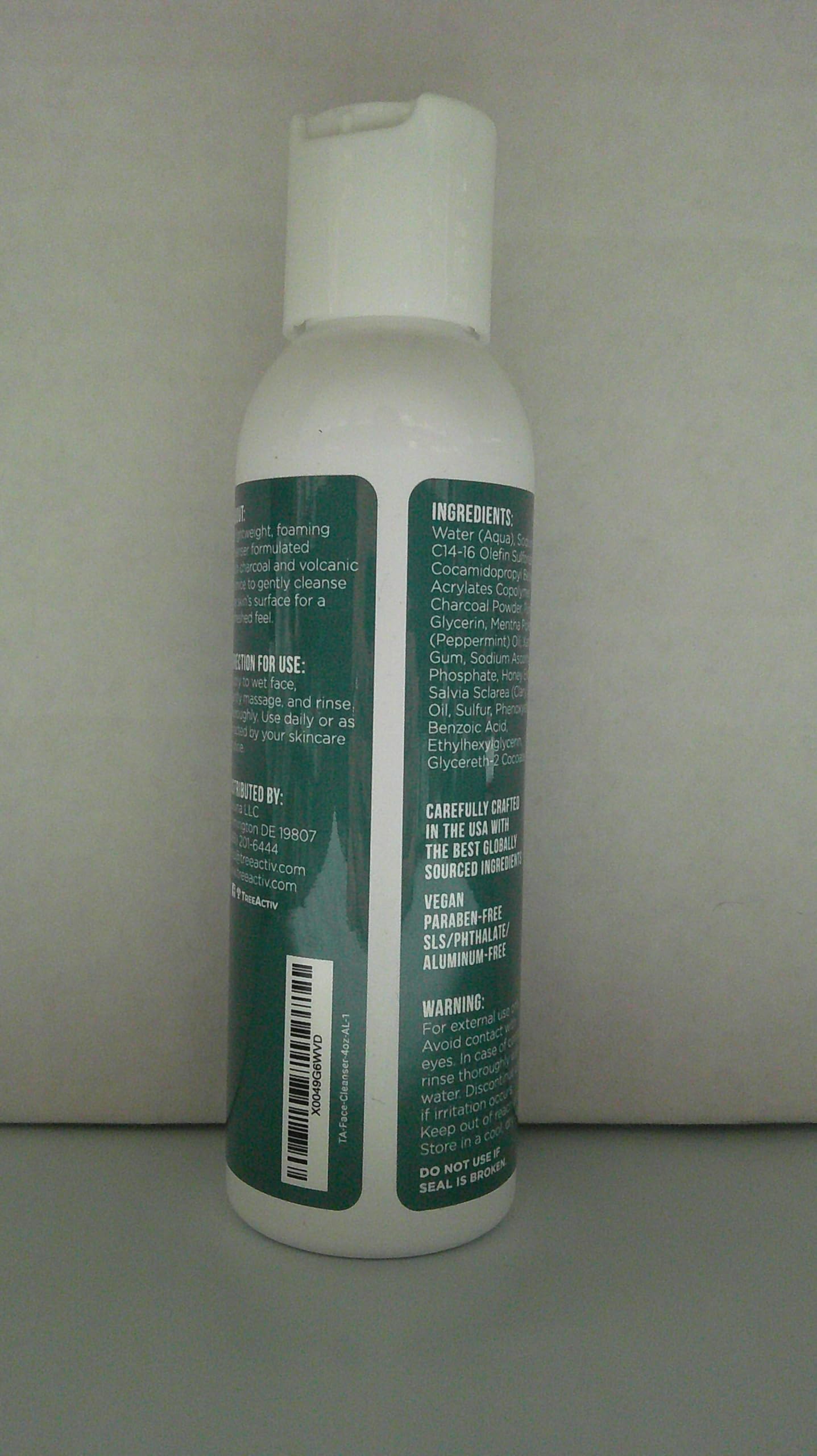 TreeActiv Charcoal Face Wash packaging on shelf for women and men