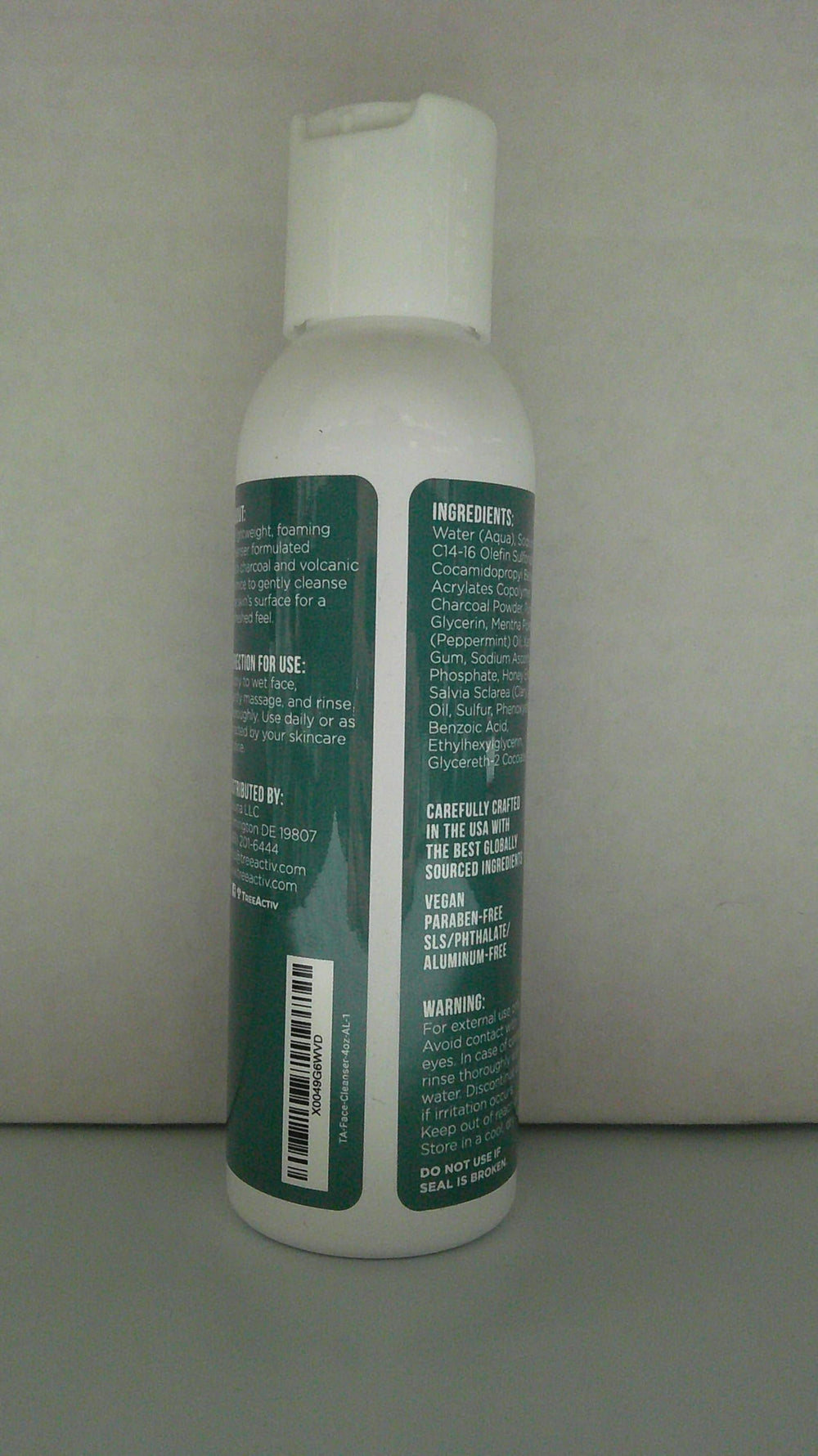 TreeActiv Charcoal Face Wash packaging on shelf for women and men