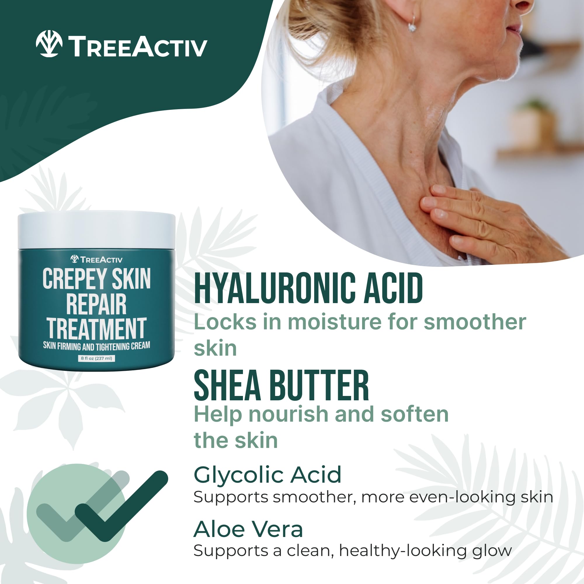 Before and after concept showing texture refinement with TreeActiv cream