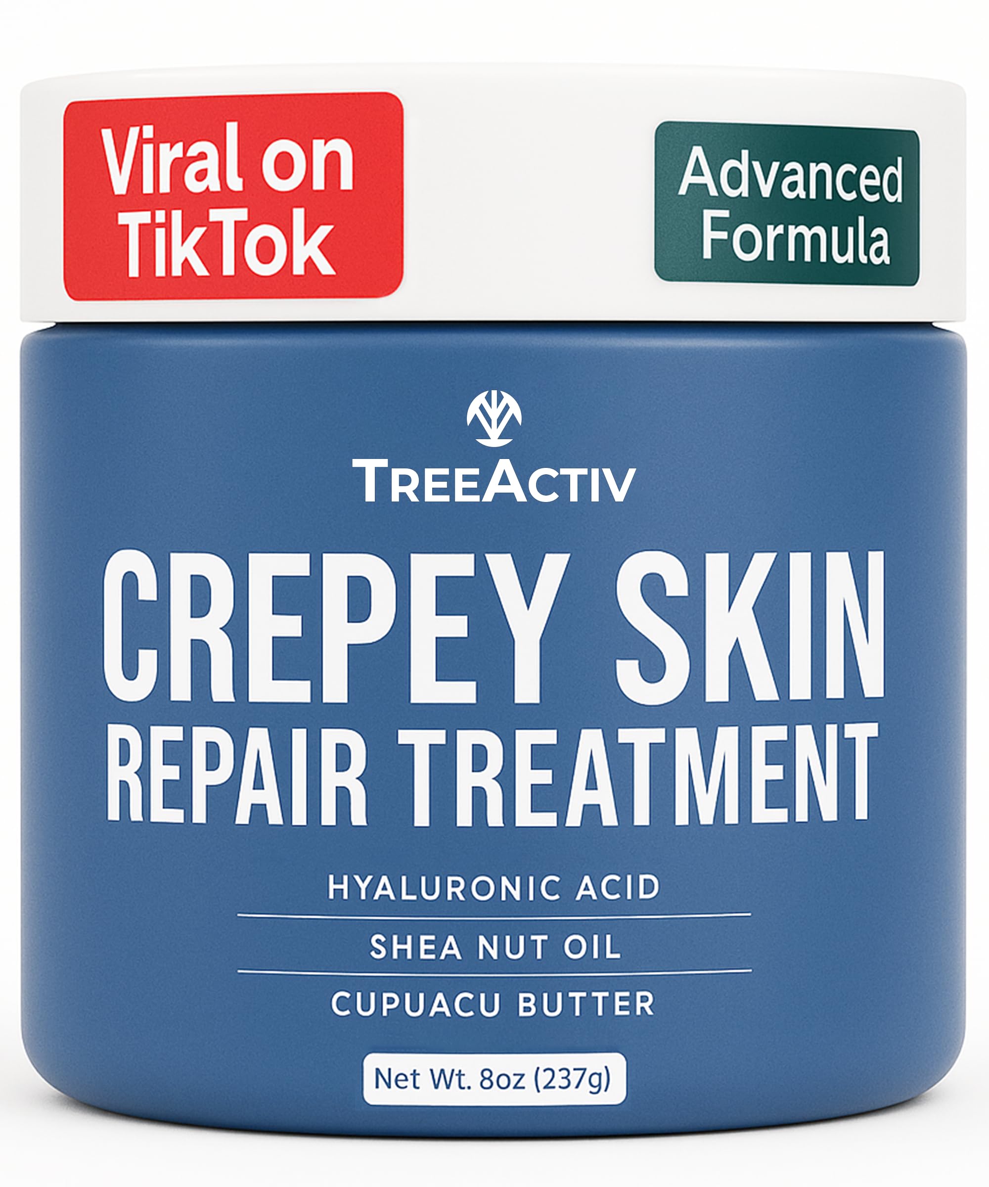 TreeActiv Crepey Skin Repair Cream original bottle for daily nourishment.