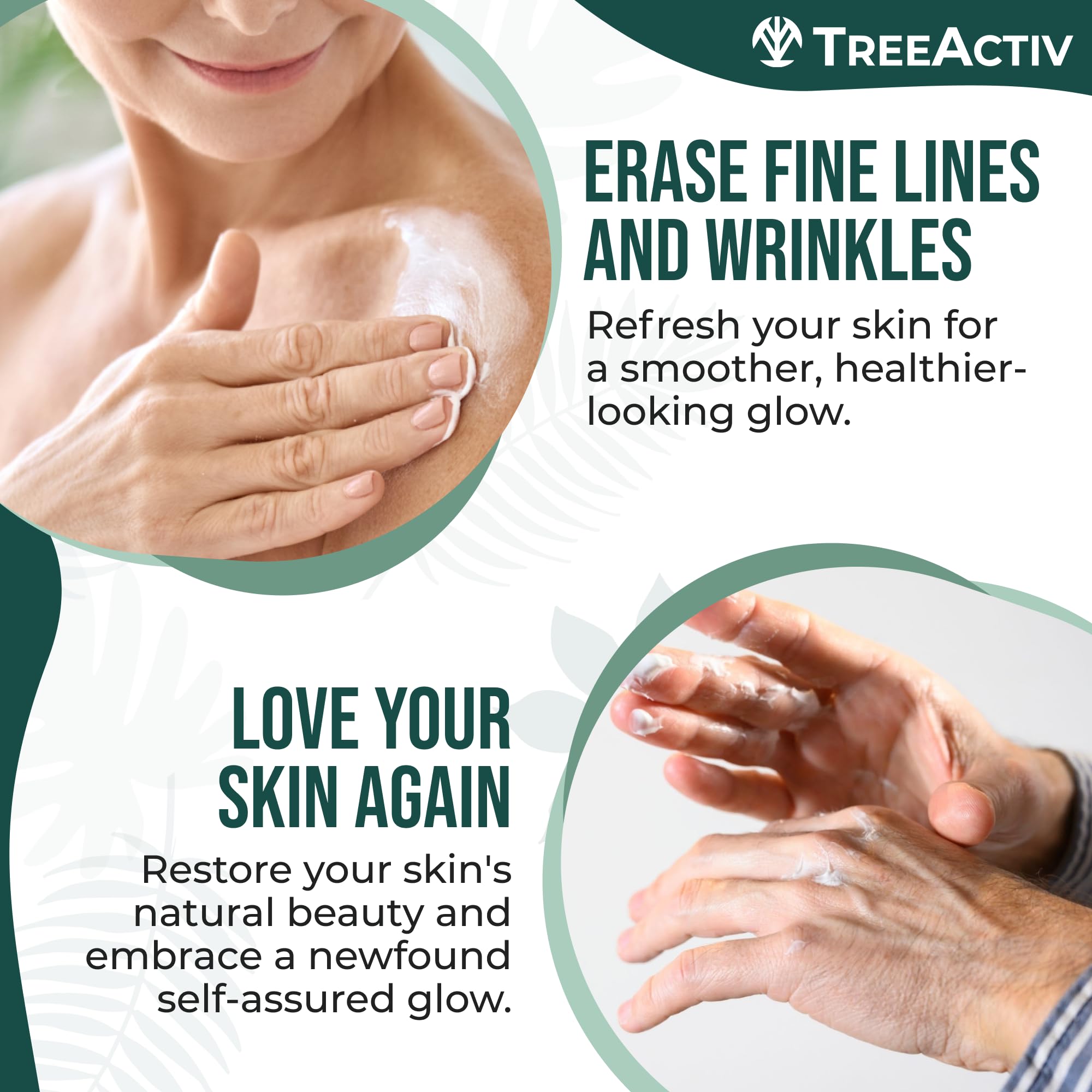 Shea butter in TreeActiv cream providing nourishing moisture for crepey areas