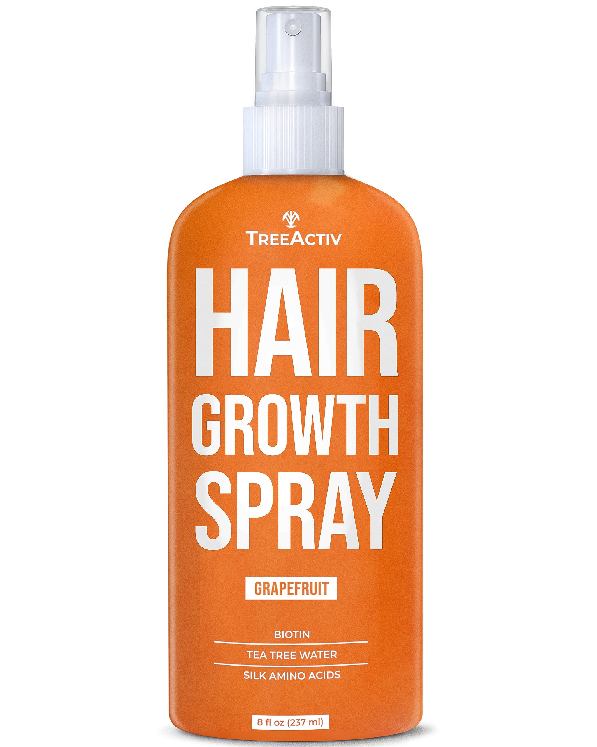 TreeActiv Hair Growth Daily Nourishing Spray bottle shows lavender scent for smoother, shinier hair.