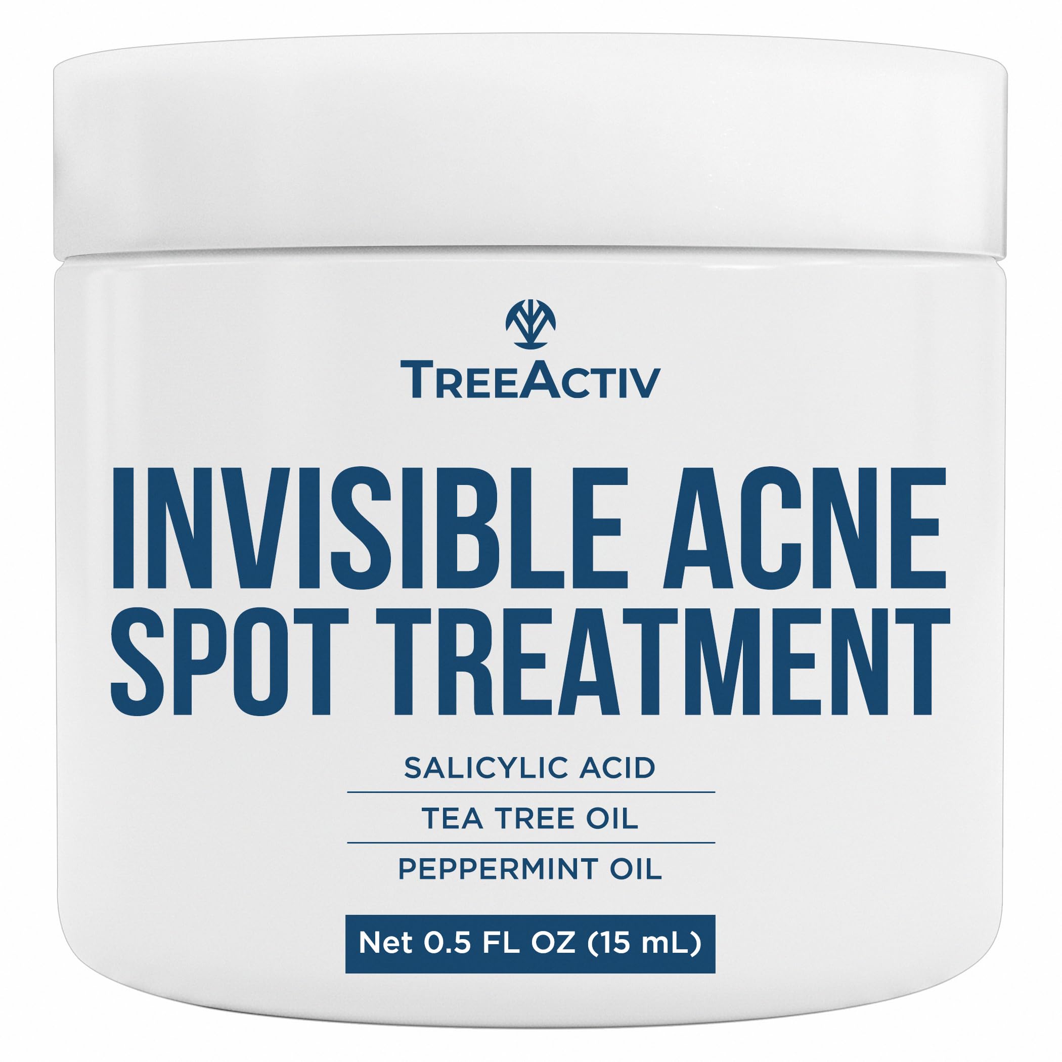 TreeActiv Invisible Acne Spot Cream bottle, quick spot care for blemishes