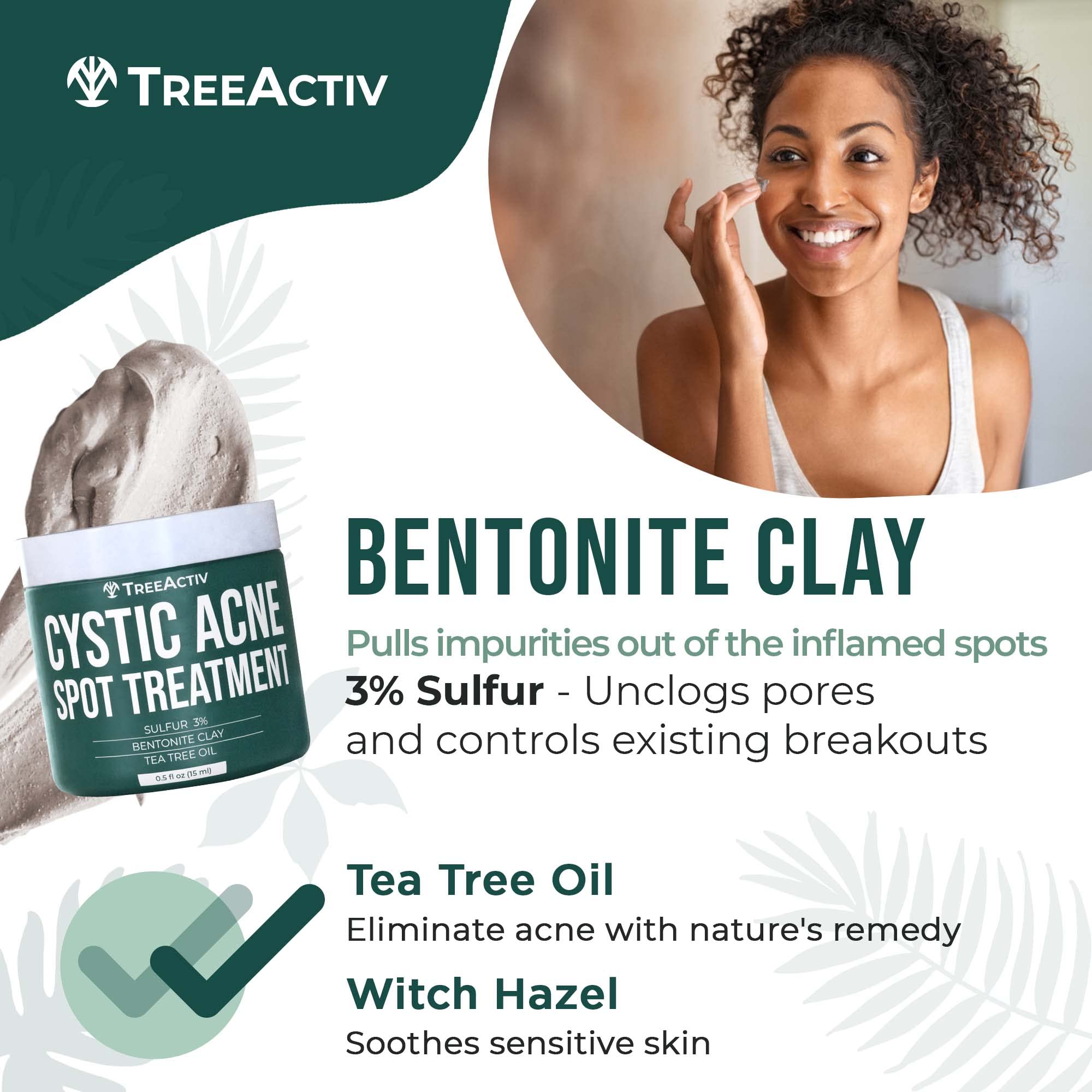 TreeActiv skincare regimen kit image with multiple acne care products