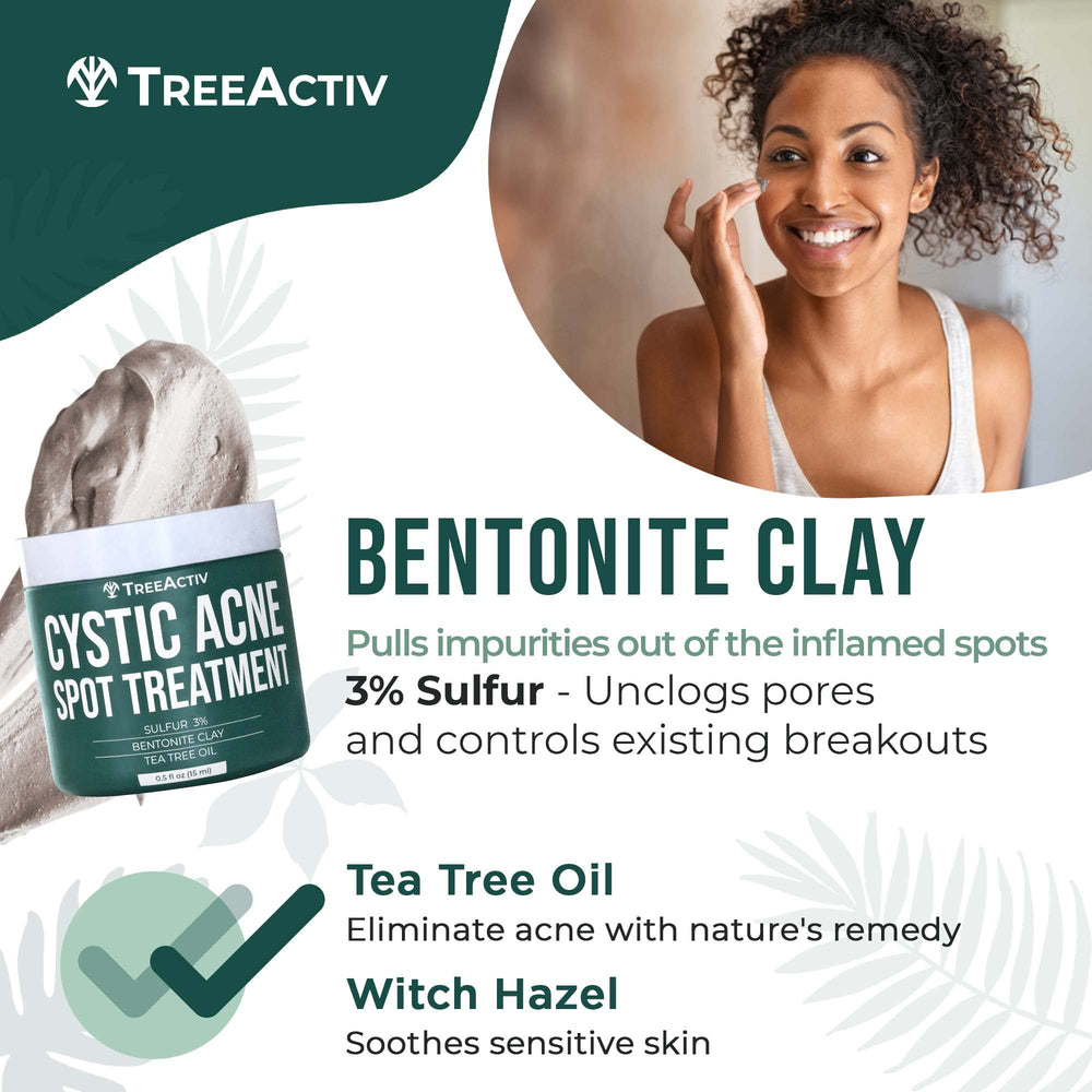 TreeActiv skincare regimen kit image with multiple acne care products