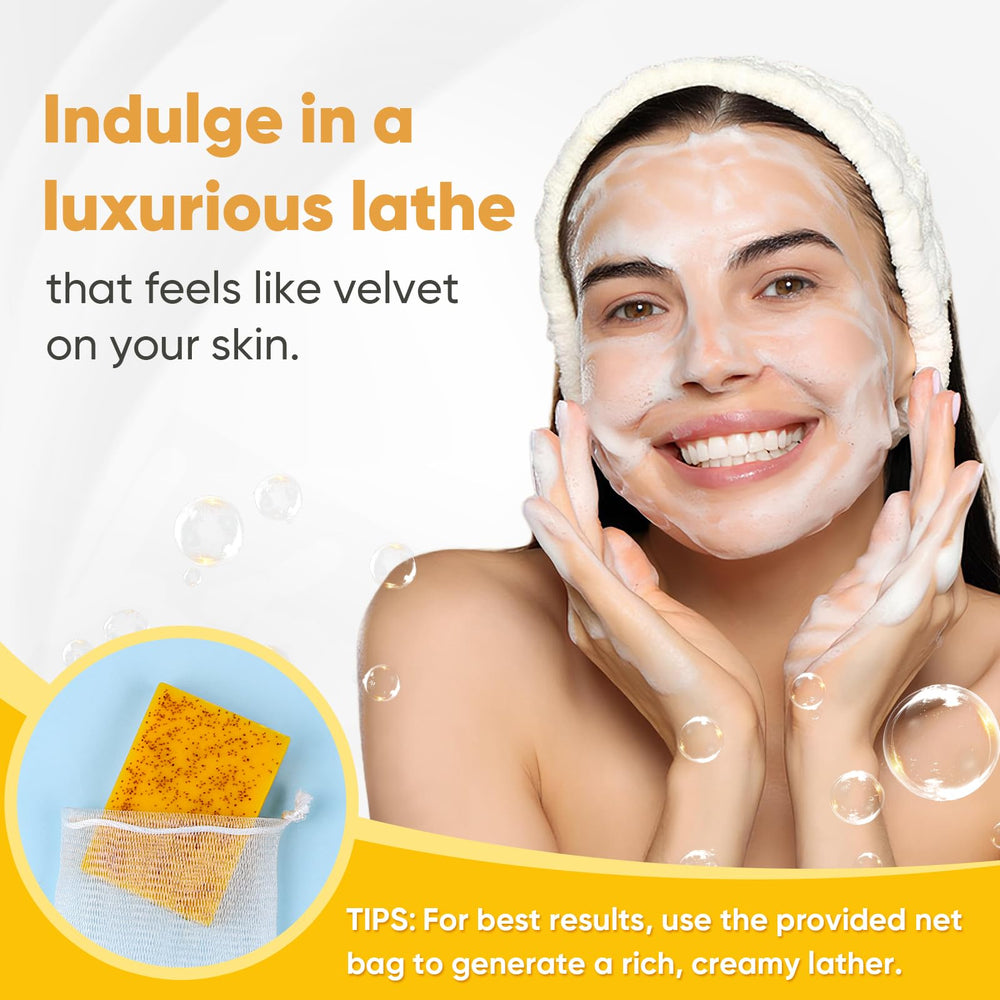 Treeroot turmeric soap is free from SLS and parabens for clean skin.