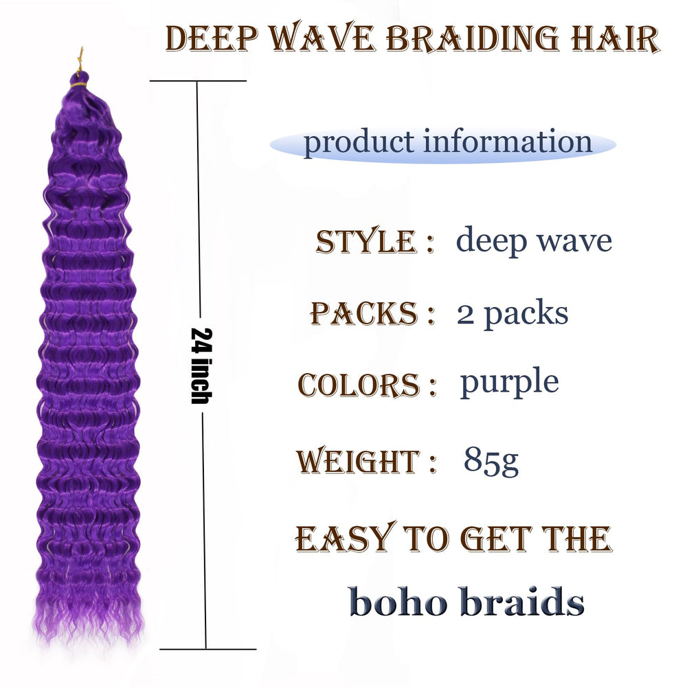 Trekci Ocean Wave crochet hair 24inch deep wave for versatile styling options.