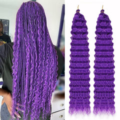 Trekci Ocean Wave crochet hair 24inch purple texture, soft, natural-looking for daily wear.