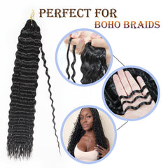 Trekci Ocean Wave crochet hair 24inch braiding styles inspire Boho looks.