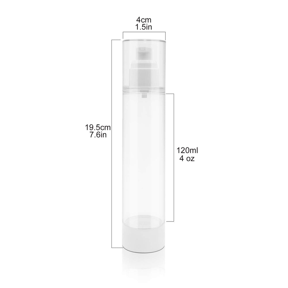 TrendBox BPA-free airless bottle with a transparent body for quick content checks.