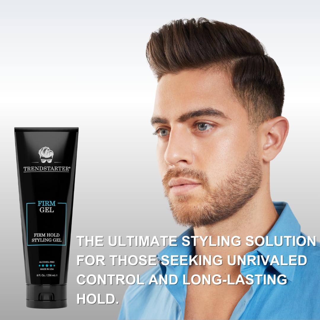 Model wearing TRENDSTARTER Firm Gel for a sleek long-lasting look.