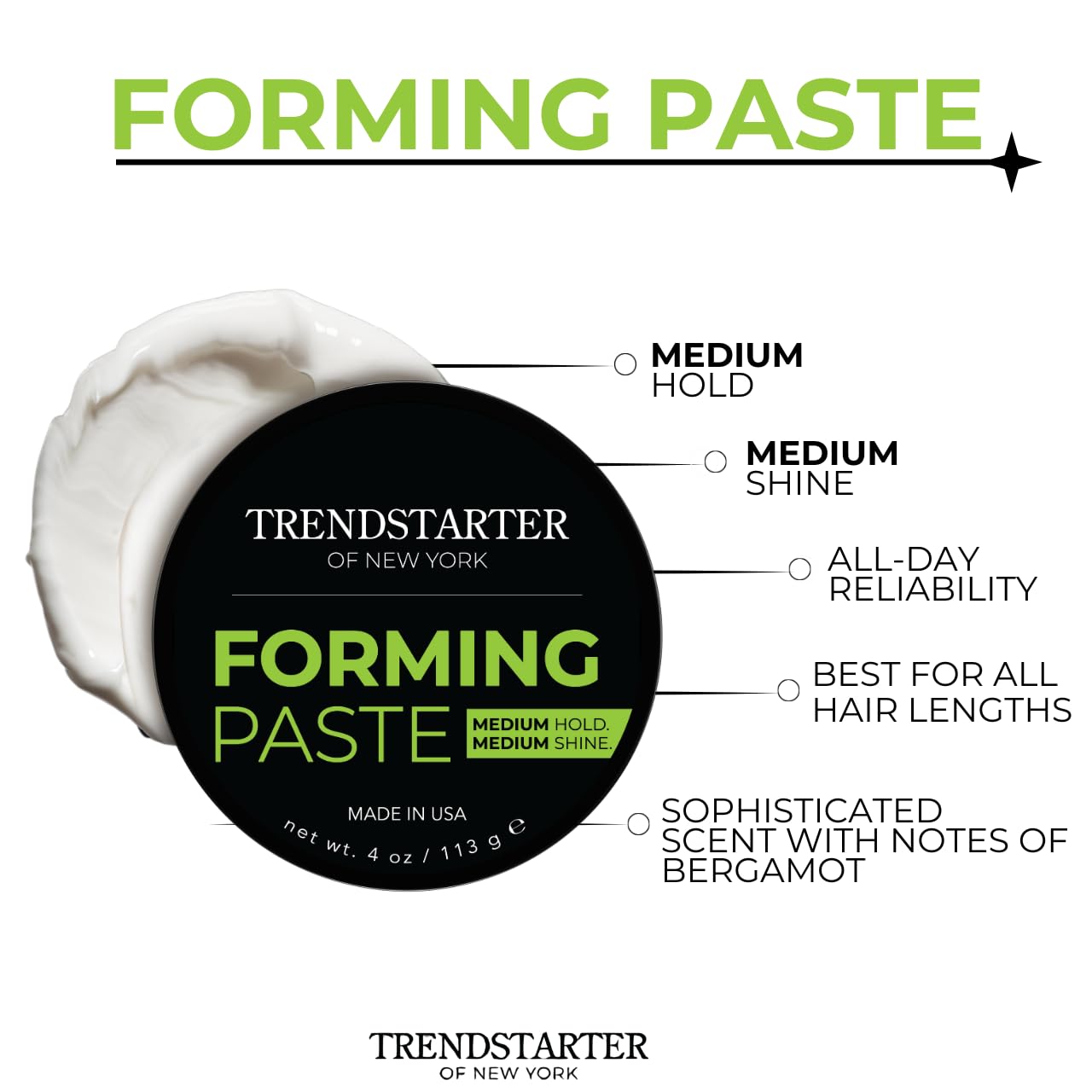 TRENDSTARTER Forming Paste texture preview shows definition.