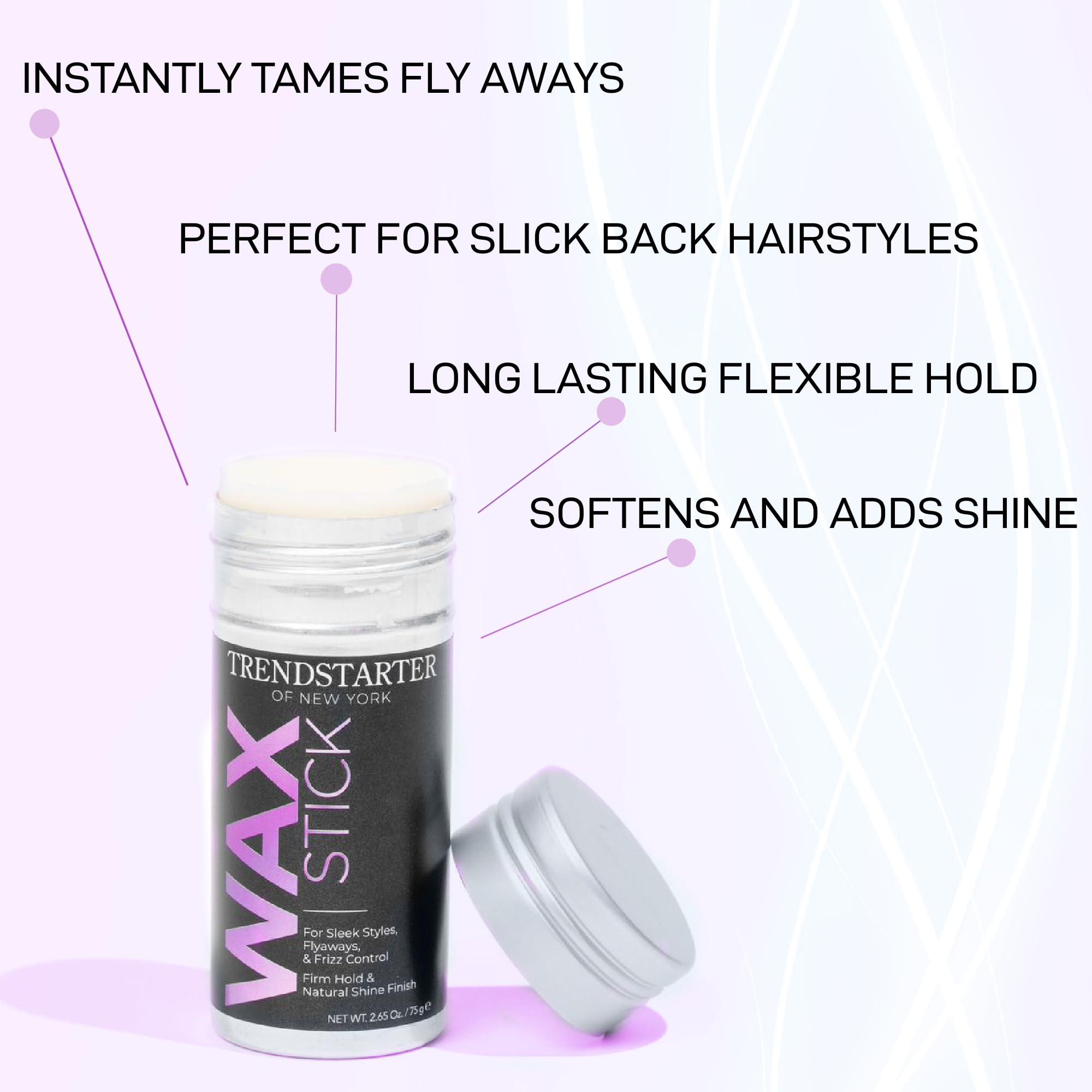 TrendStarter Hair Wax Stick frizz-control delivers smooth, polished styling all day