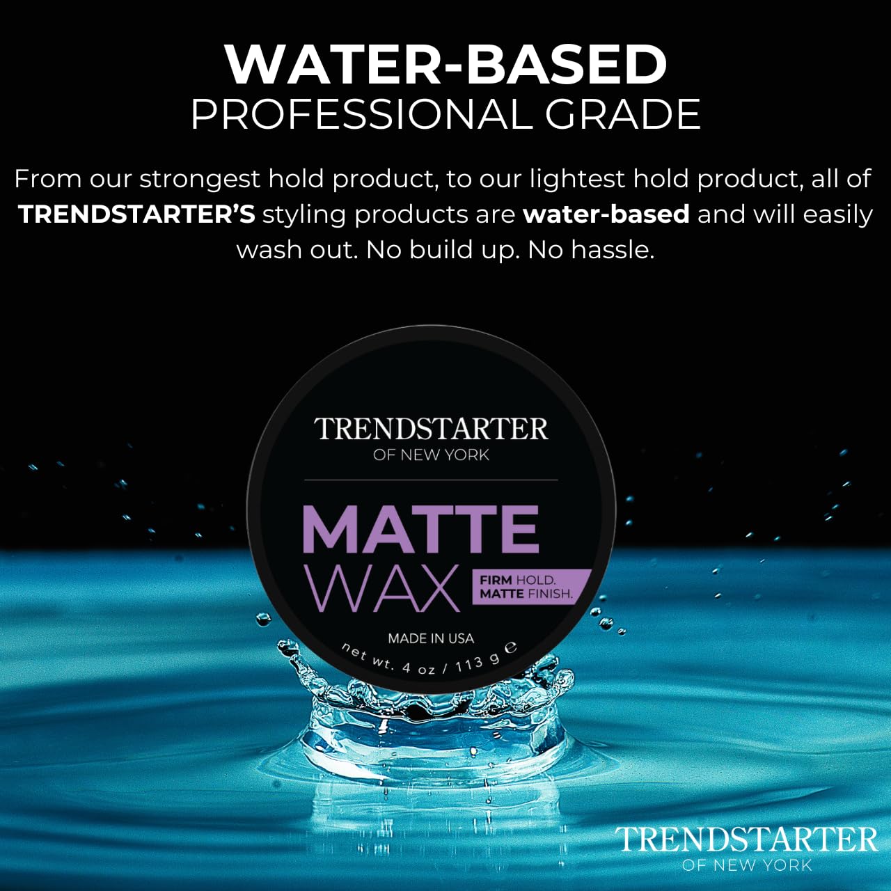 TRENDSTARTER Matte Wax ingredients orchid extract for nourished hair.
