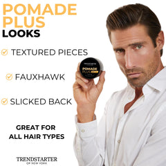 TRENDSTARTER Pomade Plus argan oil ingredient highlight signals premium conditioning