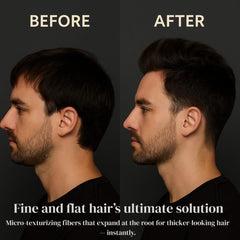 Close-up of dusting action with TRENDSTARTER Thickening Fiber Powder.