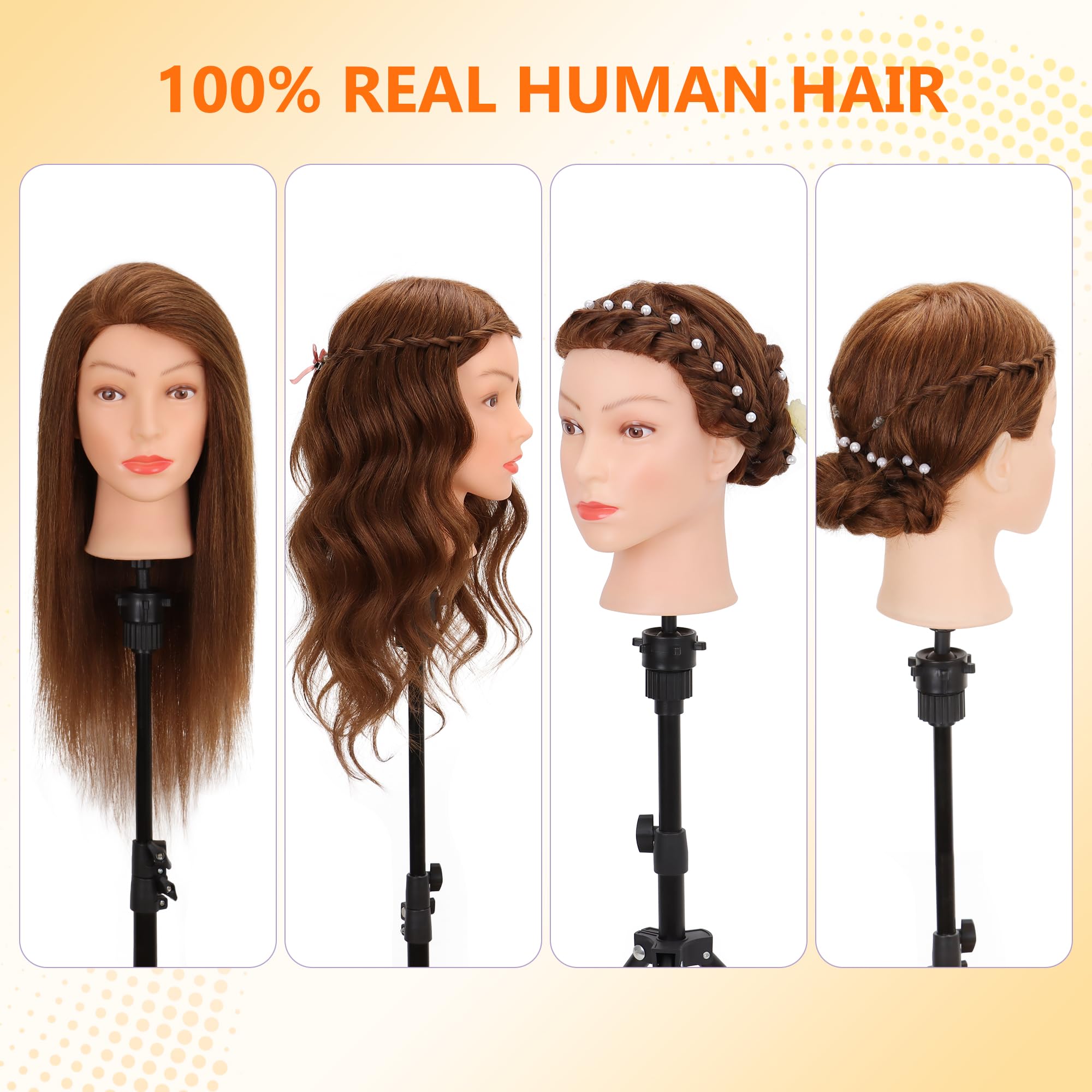 Treosida mannequin head arrives with tools, jump-start your styling sessions.