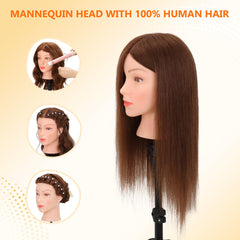 Treosida mannequin head top view highlights hair density for realistic layering