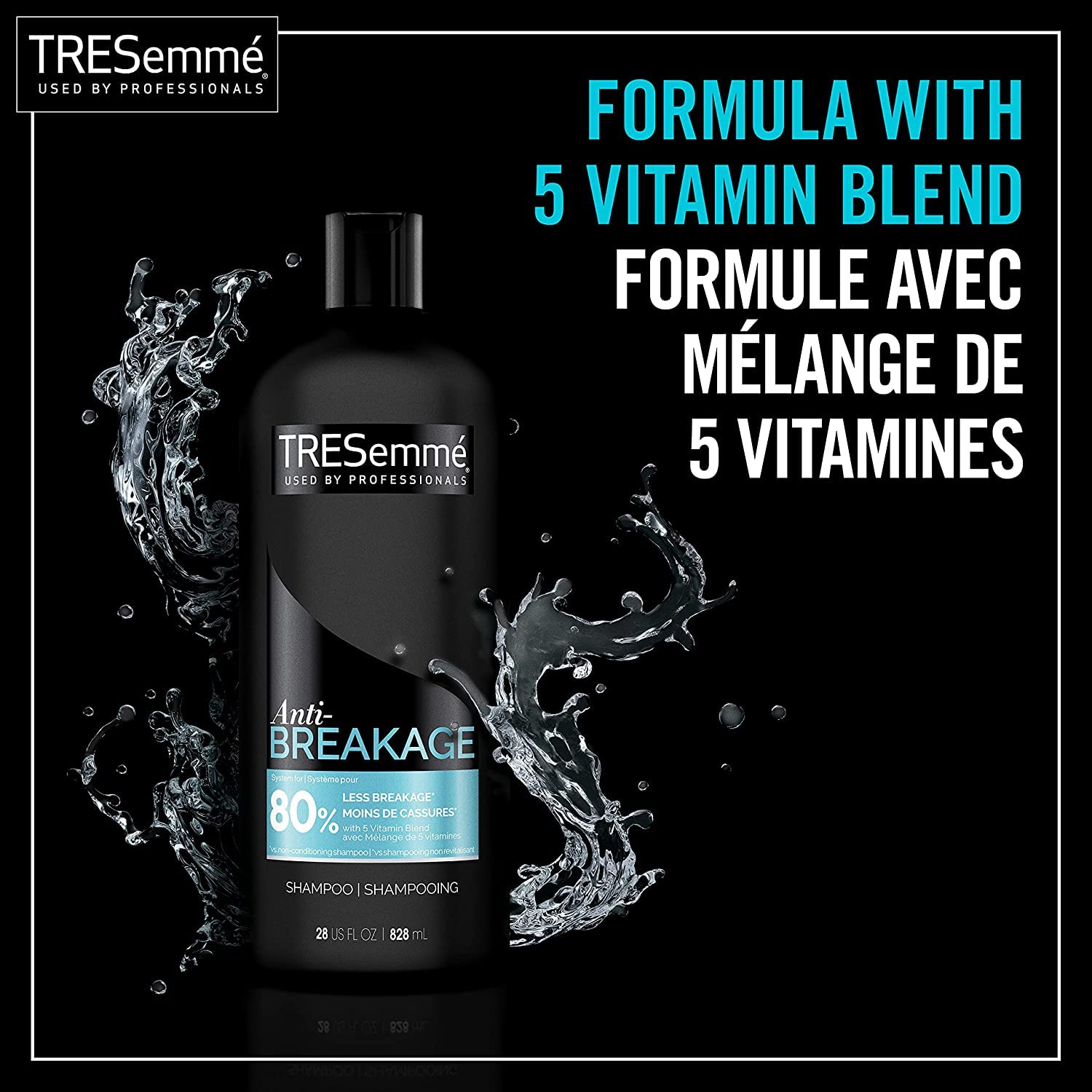 Ingredients close-up of TRESemmé Anti-Breakage with vitamins and proteins