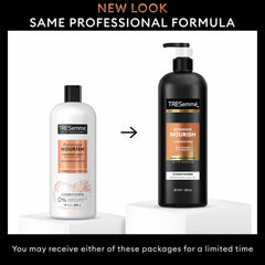 Coconut milk bottle highlights natural moisture for softer hair.