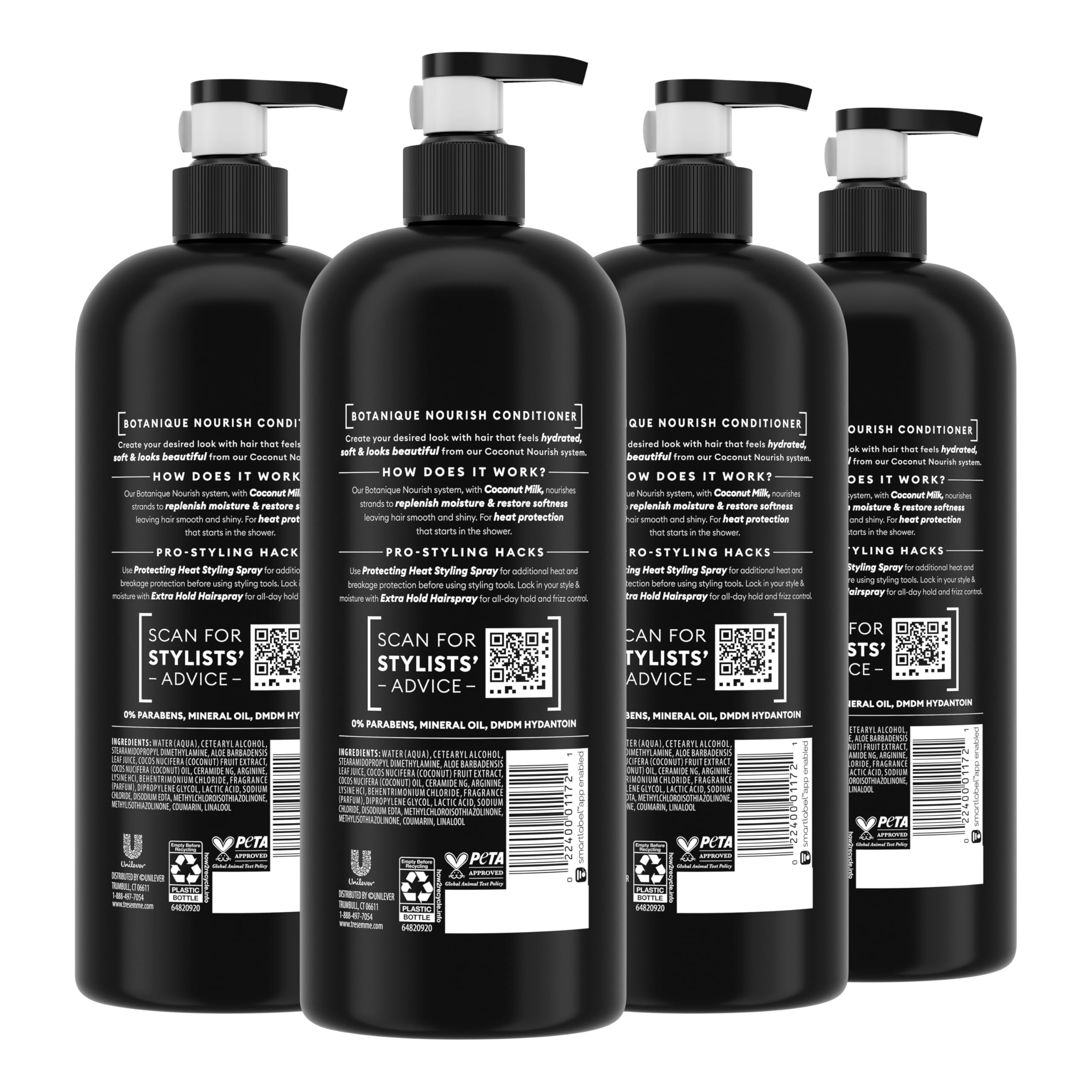 4-pack side view shows easy-to-use bottle design for daily care.