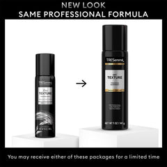 Hands applying TRESemmé Dry Texture Finishing Spray for quick texture without stiffness