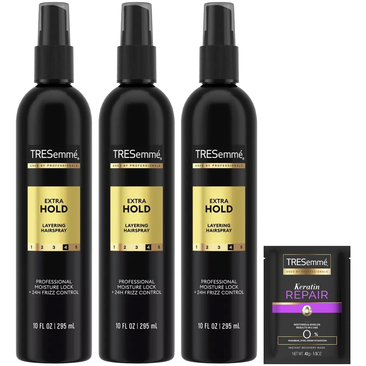 TRESemmé Extra Hold Hairspray bottle for all-day frizz control