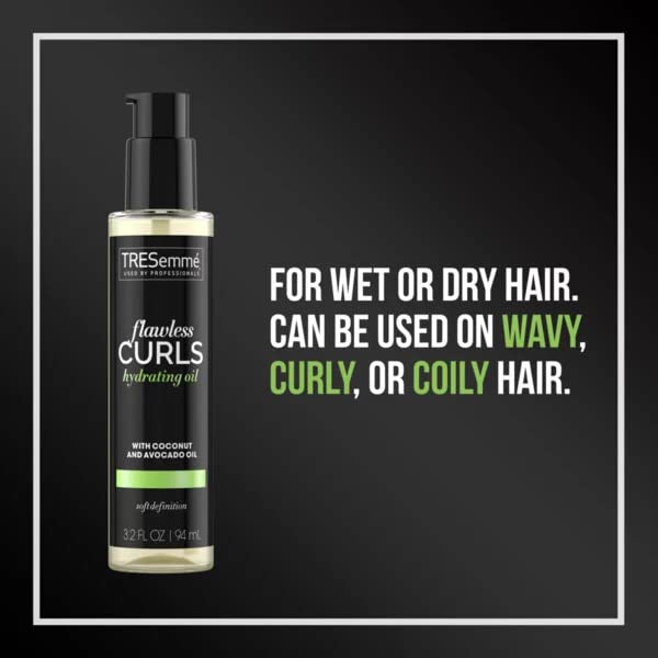 TRESemmé Flawless Curls Hydrating Oil application on damp hair for even distribution