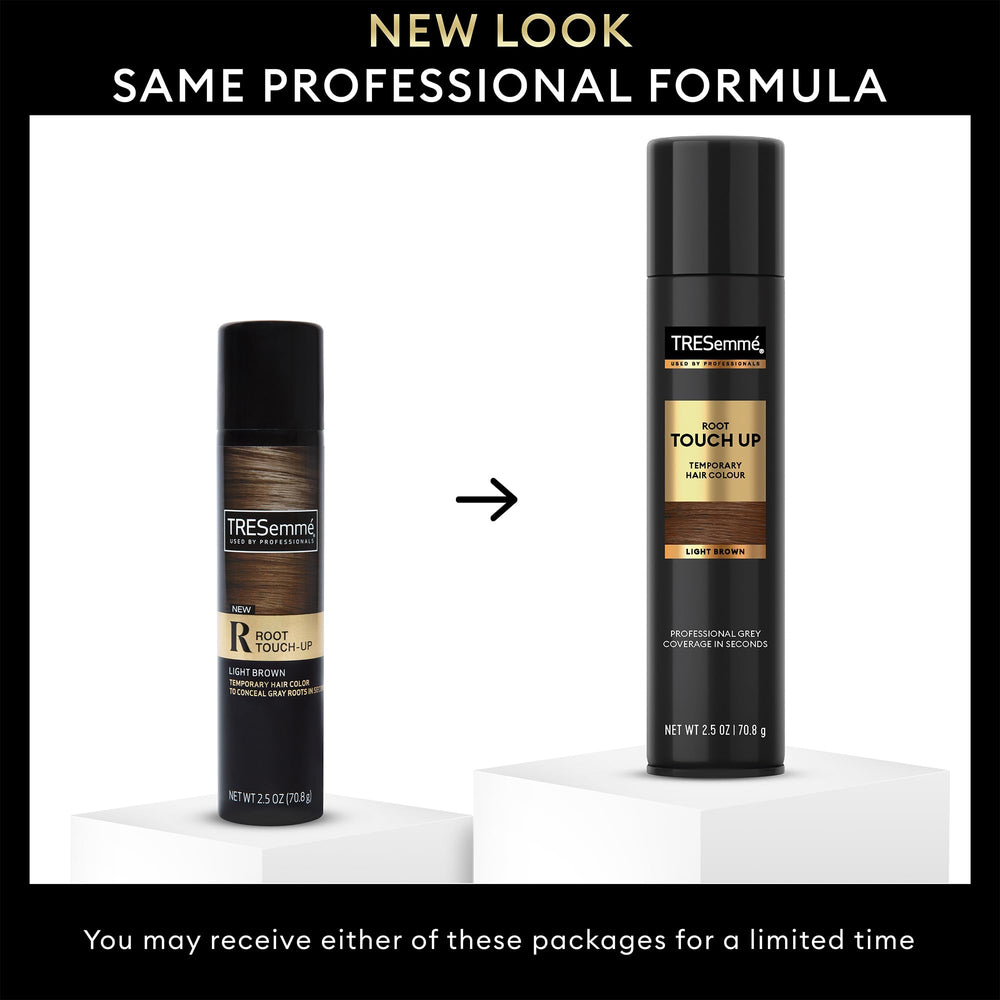 TRESemmé grey-root coverage spray applied to hair to hide regrowth between washes.