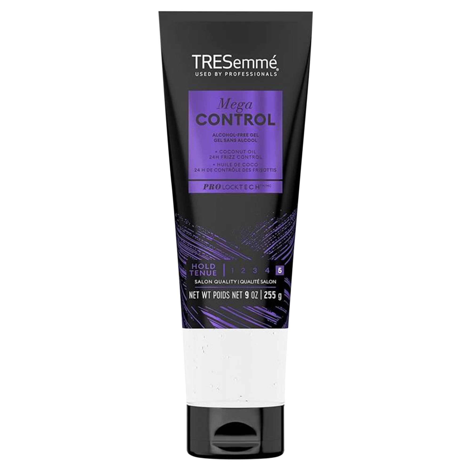 TRESemmé Mega Sculpt Gel 9 oz bottle for strong hold and flexible styling for daily looks.