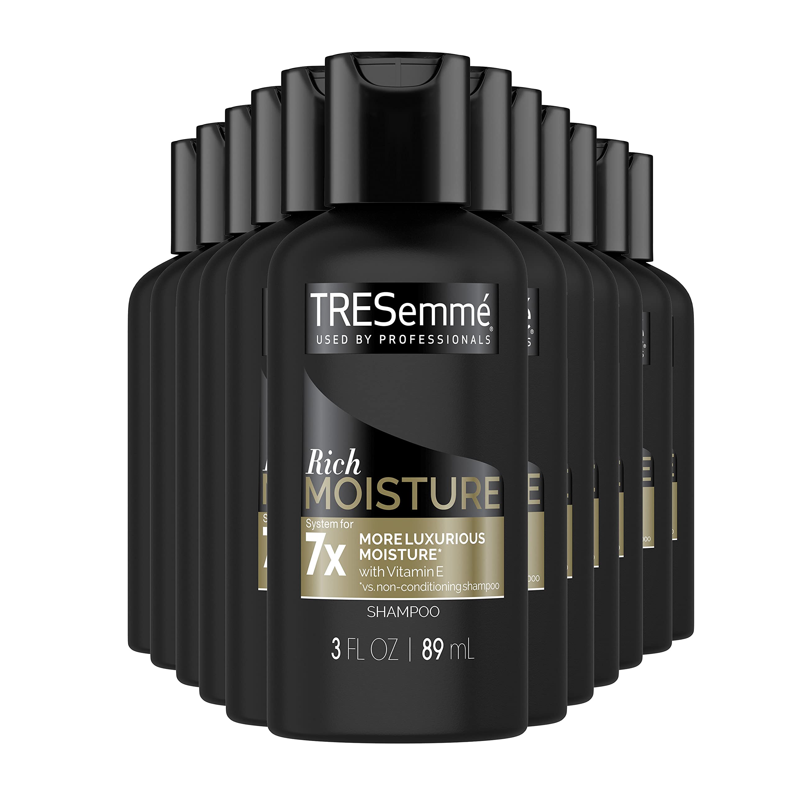 Tresemme Moisture Rich shampoo bottle front view for hydrated hair